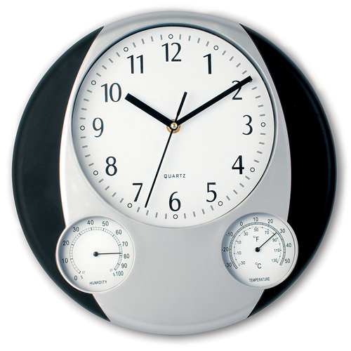 Reloj de pared, con termometro y higrometro